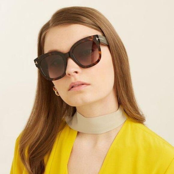 Tom Ford Women Sunglasses Havana Brown Gradient Polarized BEATRIX FT0613/S 52H - Picture 1 of 13